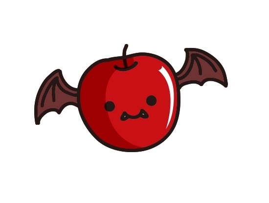 リンゴが悪魔化したキャラクター キャラクター 制作ならキャラック
