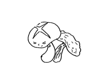 生＋干し椎茸のコラボ的キャラクター