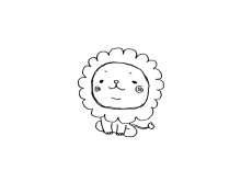 ライオンのキャラクターを可愛く描くとこうなる